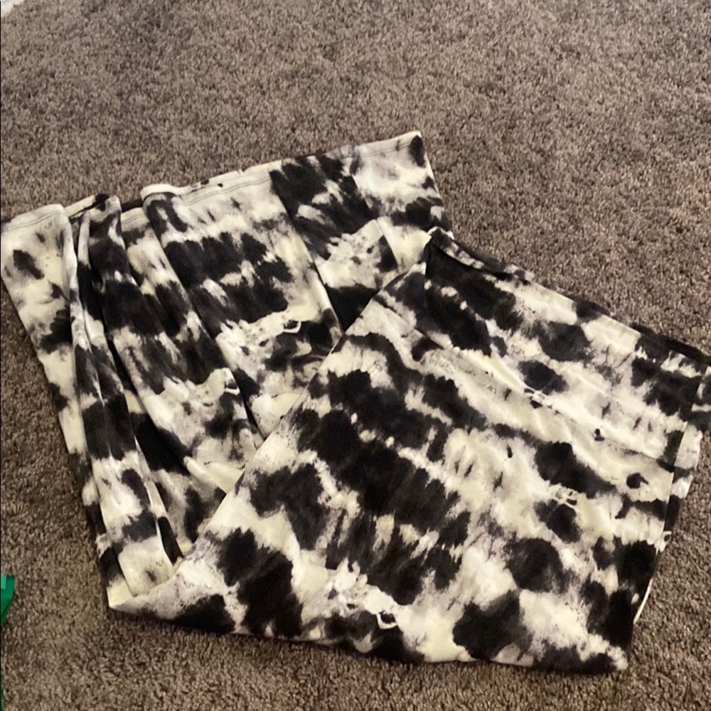 Black and White Tie-Dye long skirt